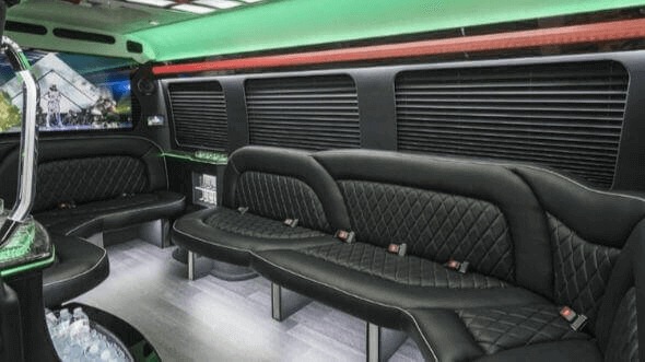 Interior of Washington Party Bus Company's 15 Passenger Party Bus in Aspen Hill