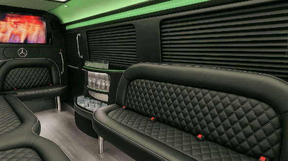 Interior of Washington Party Bus Company's 15 Passenger Party Bus in Silver Spring