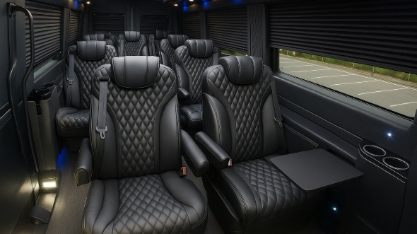Interior of Washington Party Bus Company's 18 Passenger Minibus in Washington