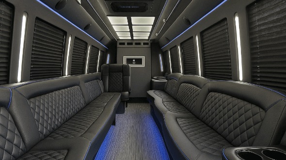 Interior of Washington Party Bus Company's 20 Passenger Party Bus in Aspen Hill