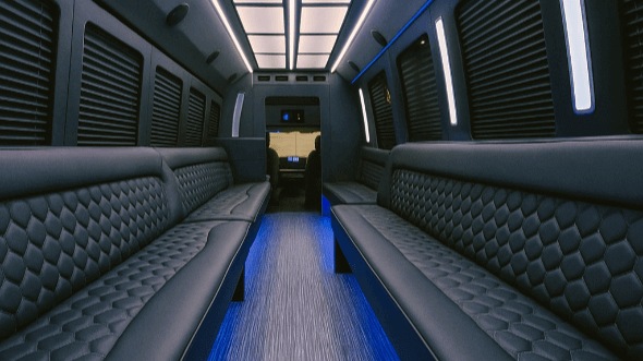 Interior of Washington Party Bus Company's 20 Passenger Party Bus in McLean