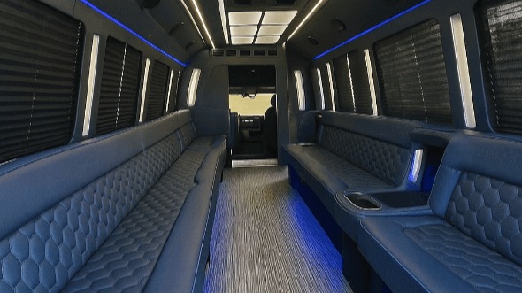 Interior of Washington Party Bus Company's 20 Passenger Party Bus in North Bethesda