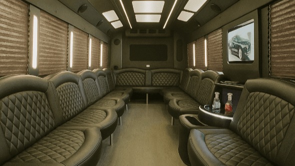 Interior of Washington Party Bus Company's 28 Passenger Party Bus in Alexandria