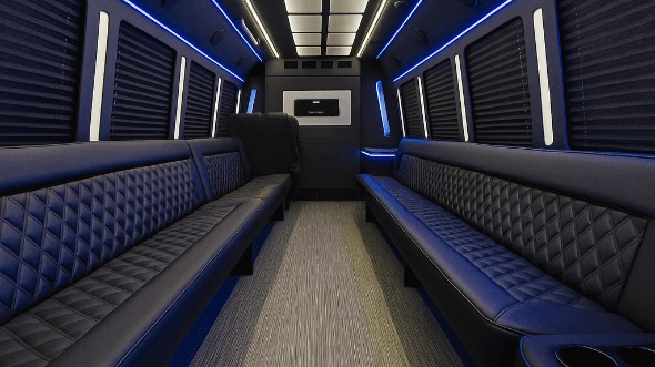 Interior of Washington Party Bus Company's 28 Passenger Party Bus in Wheaton