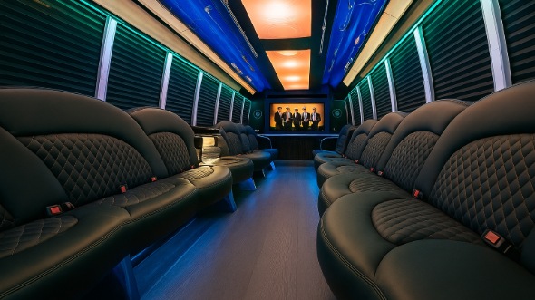 Interior of Washington Party Bus Company's 30 Passenger Party Bus in Alexandria