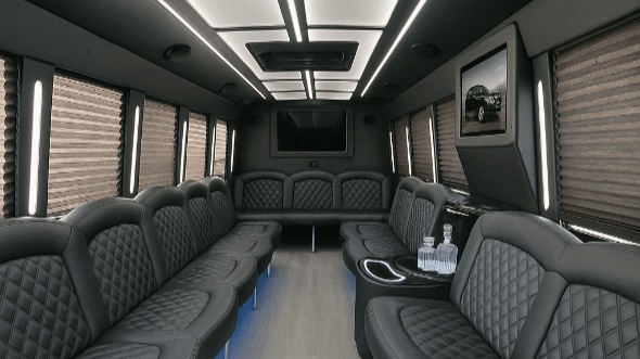 Interior of Washington Party Bus Company's 30 Passenger Party Bus in McLean