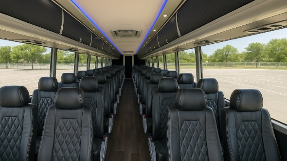 Interior of Washington Party Bus Company's 40 Passenger Charter Bus in Washington