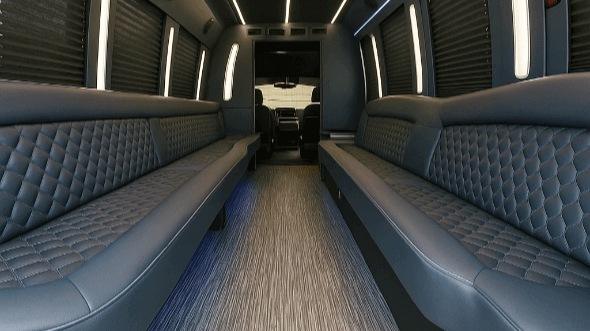 Interior of Washington Party Bus Company's 40 Passenger Party Bus in Aspen Hill