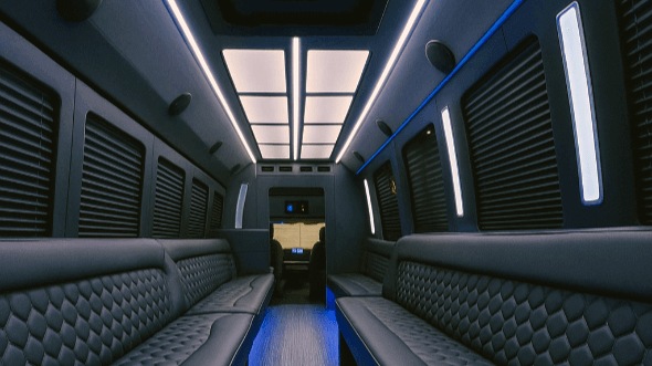 Interior of Washington Party Bus Company's 40 Passenger Party Bus in Silver Spring