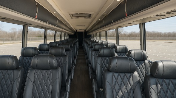 Interior of Washington Party Bus Company's 45 Passenger Charter Bus in Washington