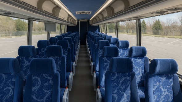 Interior of Washington Party Bus Company's 48 Passenger Charter Bus in Washington