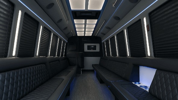Interior of Washington Party Bus Company's 50 Passenger Party Bus in Silver Spring