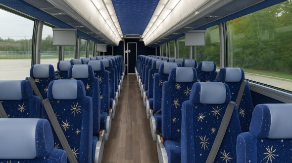 Interior of Washington Party Bus Company's 51 Passenger Charter Bus in Washington