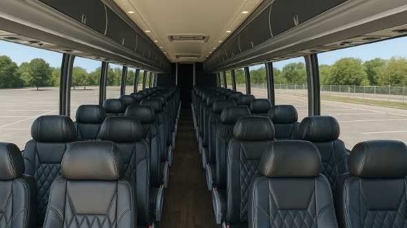 Interior of Washington Party Bus Company's 54 Passenger Charter Bus in Washington