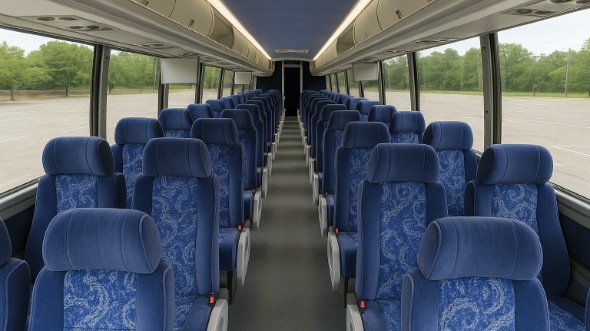 Interior of Washington Party Bus Company's 55 Passenger Charter Bus in Washington